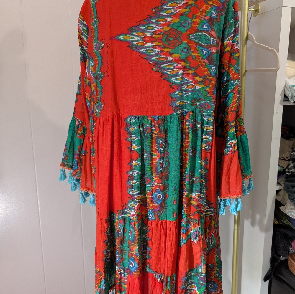 Anthropologie Barok Paris Dress Beaded Tassel Dress Size Medium New Without Tags - Picture 7 of 9